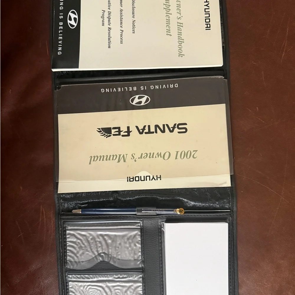 Hyundai Black Leather Owners Manual and Document Holders - Picture 3 of 4